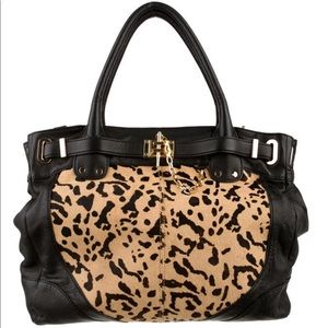 RACHEL ZOE Classic Leopard print satchel handbag